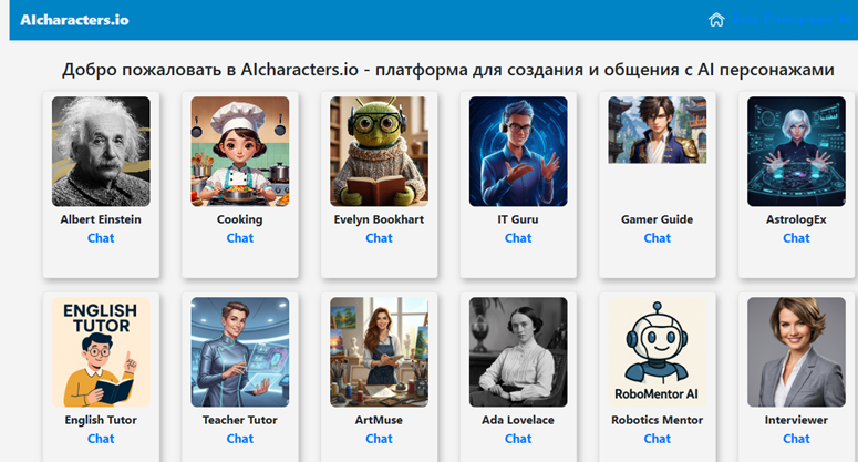 Платформа AI Characters с искусственным интеллектом